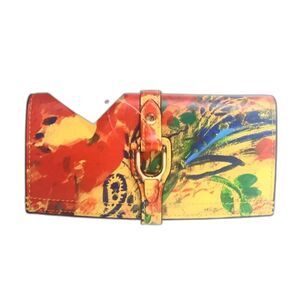 Ralph Lauren Collection Floral Multi Color French Wallet NWT